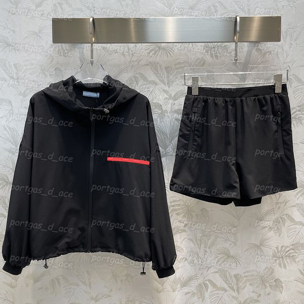 womens red badged coats shorts summer long sleeve tracksuit zipper hooded sun protection coats, Black
womens red badged coats shorts summer long sleeve tracksuit zipper hooded sun protection coats, Black