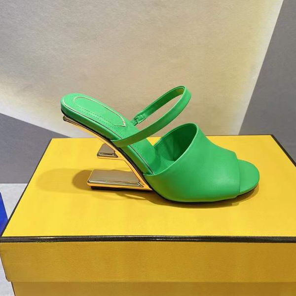 green sculpted high-heeled slippers metallic high heels open toes slip-on slides mules calfskin leather outsole sandals for women luxury des, Black
green sculpted high-heeled slippers metallic high heels open toes slip-on slides mules calfskin leather outsole sandals for women luxury des, Black