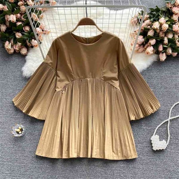 deat spring summer fashion casual loose large pullover shirt women's heavy industry pleated trumpet sleeve sk695 210709, White
deat spring summer fashion casual loose large pullover shirt women's heavy industry pleated trumpet sleeve sk695 210709, White