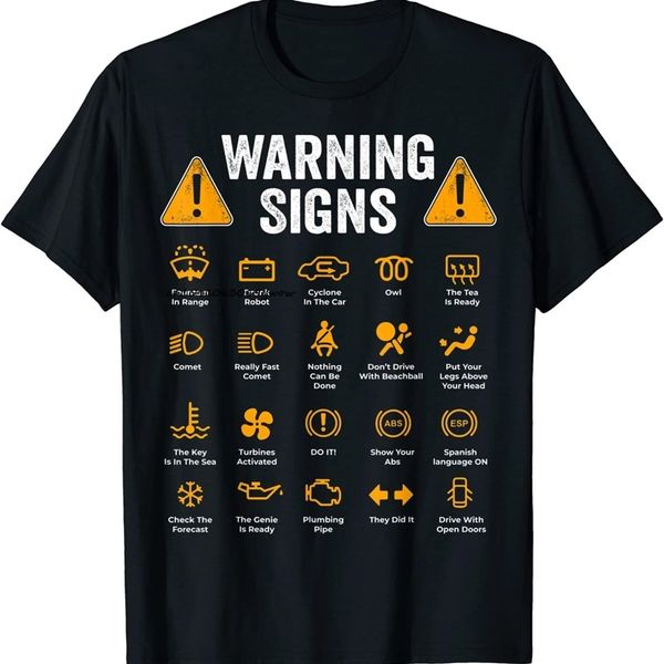 funny driving warning signs 101 auto mechanic gift driver t-shirt fashion casual t shirt cotton mens tees 220425, White;black
funny driving warning signs 101 auto mechanic gift driver t-shirt fashion casual t shirt cotton mens tees 220425, White;black