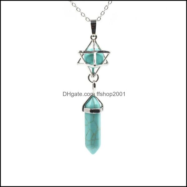 pendant necklaces new merkaba hexagon prism stones turquoise pink quartz charms necklace for women men gift accessories dr ffshop2001 dhggf, Silver
pendant necklaces new merkaba hexagon prism stones turquoise pink quartz charms necklace for women men gift accessories dr ffshop2001 dhggf, Silver