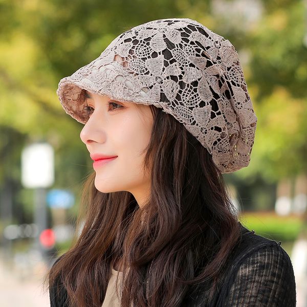 hats ladies spring and summer thin soft-brimmed peaked caps fashion all-match street shooting lace pile cap flowers breathable hollow head h, Blue;gray
hats ladies spring and summer thin soft-brimmed peaked caps fashion all-match street shooting lace pile cap flowers breathable hollow head h, Blue;gray
