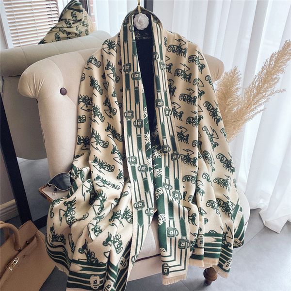 autumn and winter versatile air conditioning room large shawl with dual-purpose warm imitation cashmere thickened women's scarf, Blue;gray
autumn and winter versatile air conditioning room large shawl with dual-purpose warm imitation cashmere thickened women's scarf, Blue;gray