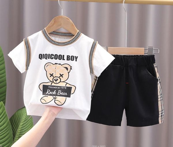 new summer baby girl clothes suit boys cotton cartoon bear t-shirt+shorts 2pcs/set toddler casual costume kids tracksuits w19, Blue
new summer baby girl clothes suit boys cotton cartoon bear t-shirt+shorts 2pcs/set toddler casual costume kids tracksuits w19, Blue