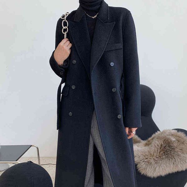 winter wool women casual solid color doublebreasted belt decoration loose long jacket j220813, White;black
winter wool women casual solid color doublebreasted belt decoration loose long jacket j220813, White;black