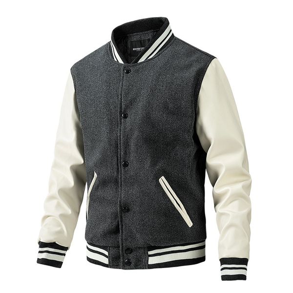2022 winter mens jacket baseball suit korean version slim thin cotton wool color matching fashionable young men's top, Black;brown
2022 winter mens jacket baseball suit korean version slim thin cotton wool color matching fashionable young men's top, Black;brown
