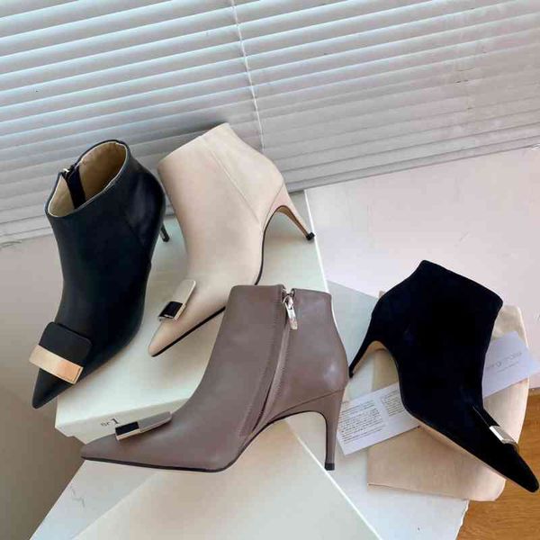 boots women's leather short boots pointed high heels square buttons fashion winter series, Black
boots women's leather short boots pointed high heels square buttons fashion winter series, Black