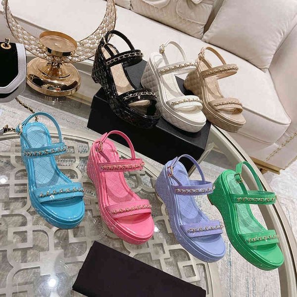 sandals style xiaoxiangfengpo heel macarone color chain rhombic lattice sandals with simple thick soled shoes jszm, Black
sandals style xiaoxiangfengpo heel macarone color chain rhombic lattice sandals with simple thick soled shoes jszm, Black