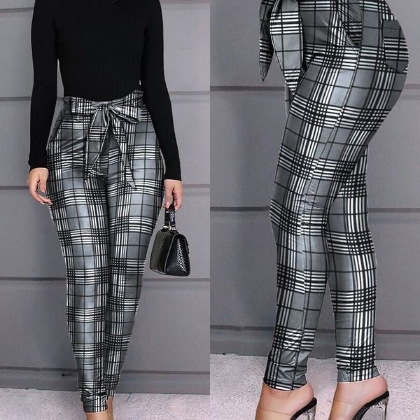 grid design casual pants women plaid skinny fit bow tied hight waist pencil pants y200114, Black;white
grid design casual pants women plaid skinny fit bow tied hight waist pencil pants y200114, Black;white