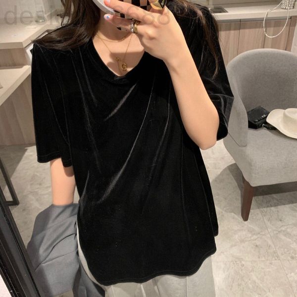 women's t-shirt designer sp original velvet shoulder pad round neck short sleeve t-shirt women's summer loose lazy clean zw9y, White
women's t-shirt designer sp original velvet shoulder pad round neck short sleeve t-shirt women's summer loose lazy clean zw9y, White