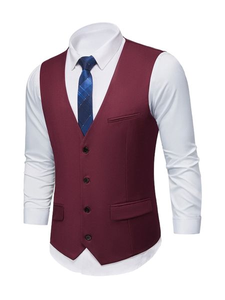 men 1pc single breasted buckled back waistcoat y0gh#, White;black
men 1pc single breasted buckled back waistcoat y0gh#, White;black