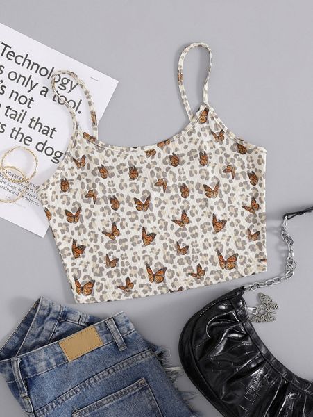 butterfly & leopard cami crop z5cp#, White
butterfly & leopard cami crop z5cp#, White