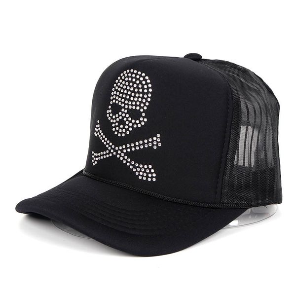 new fashion skull baseball cap for men women crystal inlaid sponge mesh trucker hat spring and summer hip hop hats hcs185, Blue;gray
new fashion skull baseball cap for men women crystal inlaid sponge mesh trucker hat spring and summer hip hop hats hcs185, Blue;gray