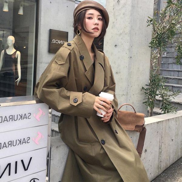 women's trench coats women 's coat mid -length 2022 korean style elegant fashion casual spring and autumn khaki long double breast, Tan;black
women's trench coats women 's coat mid -length 2022 korean style elegant fashion casual spring and autumn khaki long double breast, Tan;black