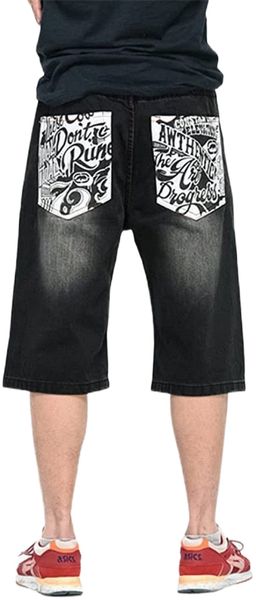 men's summer shorts baggy jeans - hip hop casual straight skateboard pants loose jogging short jeans for male 32j6#, White;black
men's summer shorts baggy jeans - hip hop casual straight skateboard pants loose jogging short jeans for male 32j6#, White;black
