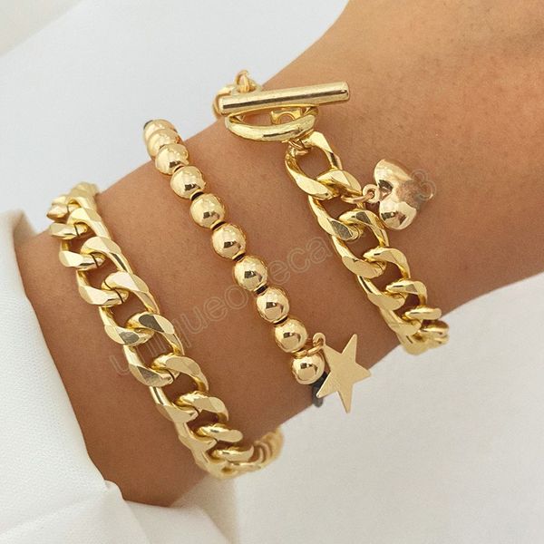 golden thick chain bracelets for women heart pendant charm bracelet set fashion jewelry accessories 2022 gift, Golden;silver
golden thick chain bracelets for women heart pendant charm bracelet set fashion jewelry accessories 2022 gift, Golden;silver