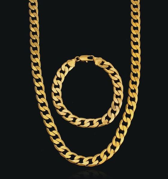european and american lovers 18k gold chains plated color preserving bracelet necklace set, Silver
european and american lovers 18k gold chains plated color preserving bracelet necklace set, Silver