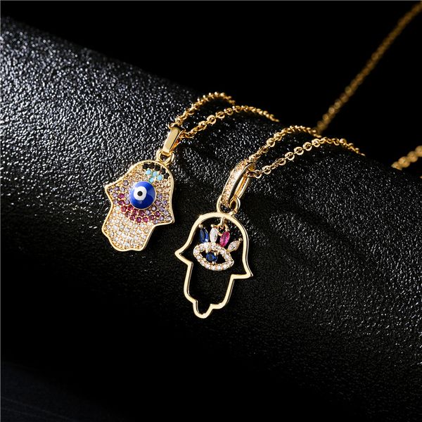 cz micro pave blue evil eye pendant necklace real gold plated copper necklaces, Silver
cz micro pave blue evil eye pendant necklace real gold plated copper necklaces, Silver
