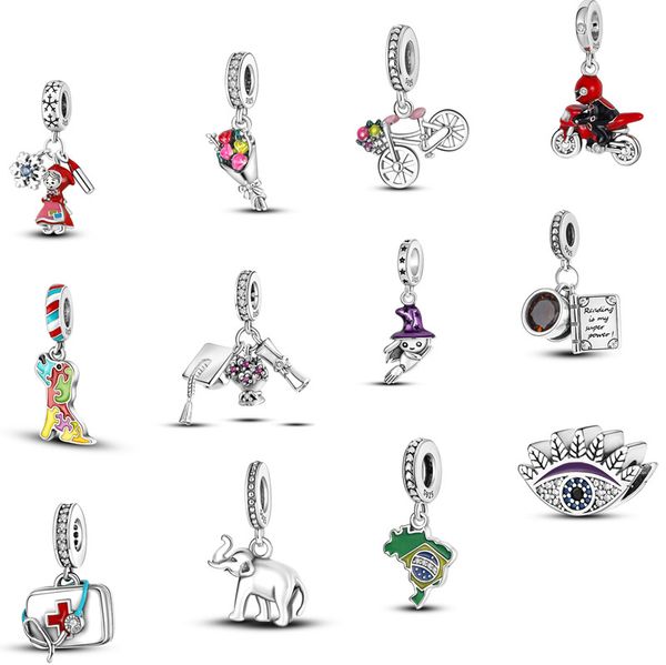 new s925 sterling silver loose beads original fit pandora charm animal bike bracelet pendant diy flower girls jewelry accessories fashion cl, Black
new s925 sterling silver loose beads original fit pandora charm animal bike bracelet pendant diy flower girls jewelry accessories fashion cl, Black