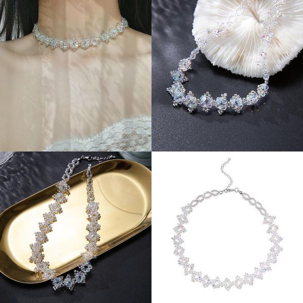 luxury fashion choker necklace pendant necklaces jewelry crystal female gentle temperament short neck chain noodle design jlloia, Silver
luxury fashion choker necklace pendant necklaces jewelry crystal female gentle temperament short neck chain noodle design jlloia, Silver