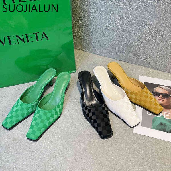 suojialun square toe slip on women mules shoes fashion brand checkered slipper ladies thin high heel elegant dress slides sandal 220627, Black
suojialun square toe slip on women mules shoes fashion brand checkered slipper ladies thin high heel elegant dress slides sandal 220627, Black