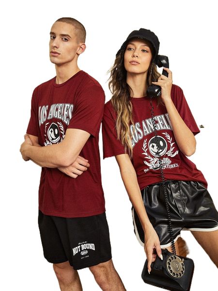 1pc letter graphic tee 46vw#, White;black
1pc letter graphic tee 46vw#, White;black