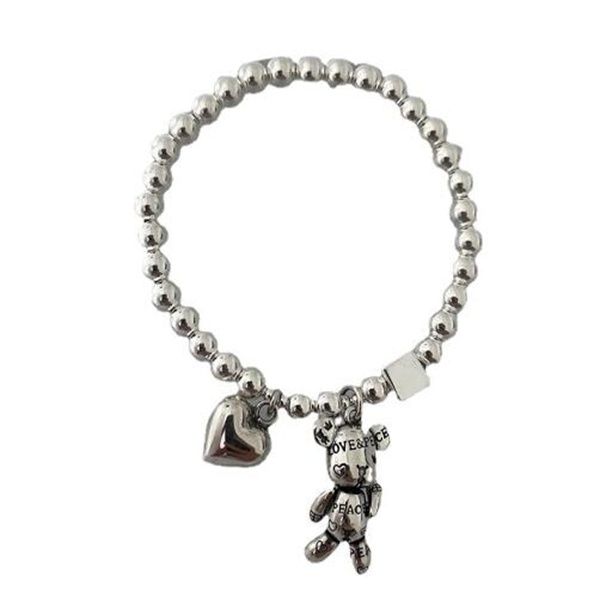 925 stamp bracelets for women string of beads accessories trend vintage simple cute bear pendant party jewelry gc1209, Golden;silver
925 stamp bracelets for women string of beads accessories trend vintage simple cute bear pendant party jewelry gc1209, Golden;silver