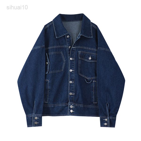 2021 autumn new women denim jacket vintage loose long sleeves single breasted korean streetwear large pocket oversized jacket l220725, Black;brown
2021 autumn new women denim jacket vintage loose long sleeves single breasted korean streetwear large pocket oversized jacket l220725, Black;brown