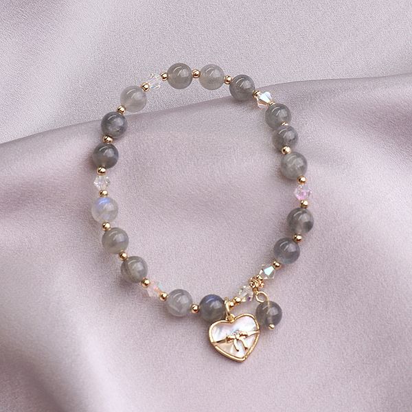 grey moonlight stone bracelet female advanced feeling 14k gold wrapped cold wind natural crystal bracelet love sen series gift, Black
grey moonlight stone bracelet female advanced feeling 14k gold wrapped cold wind natural crystal bracelet love sen series gift, Black