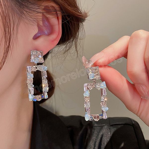 bohemia zircon crystal geometric square dangle earrings fine rhinestones drop earrings for women jewelry party, Silver
bohemia zircon crystal geometric square dangle earrings fine rhinestones drop earrings for women jewelry party, Silver