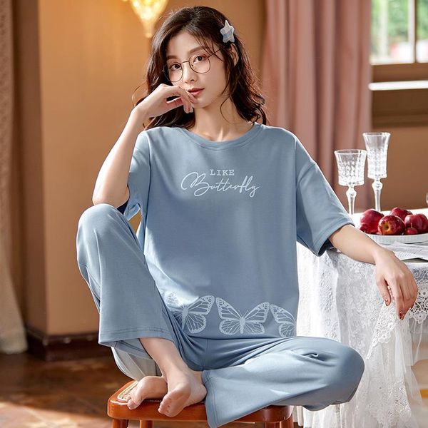 summer 100 cotton women pajamas set nightwear sleepwear lounge homewear short sleeve fashion pijama, Black;red
summer 100 cotton women pajamas set nightwear sleepwear lounge homewear short sleeve fashion pijama, Black;red
