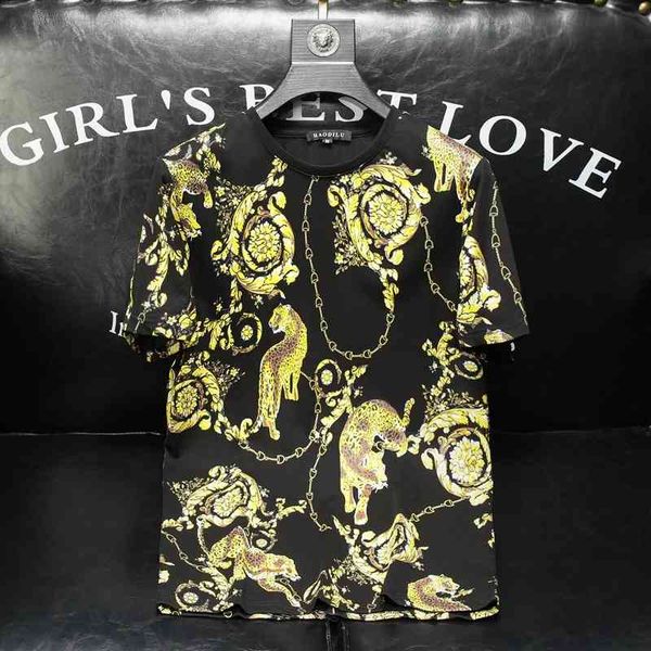 men's fashion personality trend new short-sleeved brand wholesale 2022 summer european printed casual short sleeve t-shirt, White;black
men's fashion personality trend new short-sleeved brand wholesale 2022 summer european printed casual short sleeve t-shirt, White;black