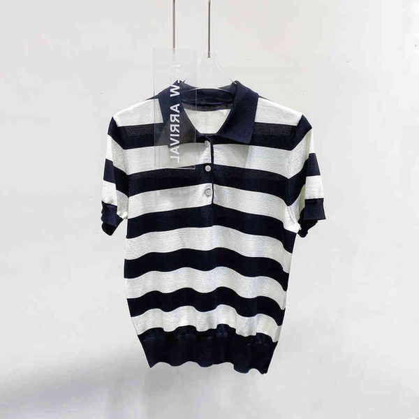 women's sweaters polo knit ice women's clothing summer black and white stripe color matching short sleeve pullover evct, White;black
women's sweaters polo knit ice women's clothing summer black and white stripe color matching short sleeve pullover evct, White;black