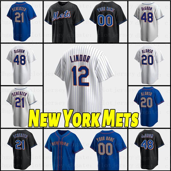 12 francisco lindor 48 jacob degrom new york''mets'' baseball jersey pete alonso max scherzer mike piazza keith hernande, Blue;black 
12 francisco lindor 48 jacob degrom new york''mets'' baseball jersey pete alonso max scherzer mike piazza keith hernande, Blue;black
