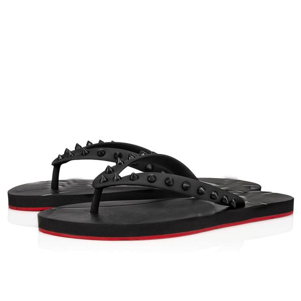 luxury designer men's red rubber sole loubi flip-flops flat sandals slippers rivet flats outdoor beach casual flip-flops cool, Black
luxury designer men's red rubber sole loubi flip-flops flat sandals slippers rivet flats outdoor beach casual flip-flops cool, Black