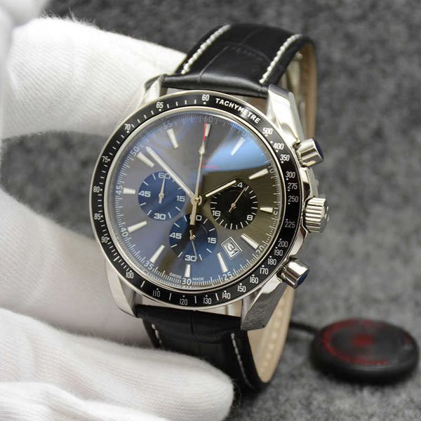 quartz chronograph 44mm date mens watches grey dial black leather band fixed bezel with a ring showing tachymeter markings, Slivery;brown
quartz chronograph 44mm date mens watches grey dial black leather band fixed bezel with a ring showing tachymeter markings, Slivery;brown