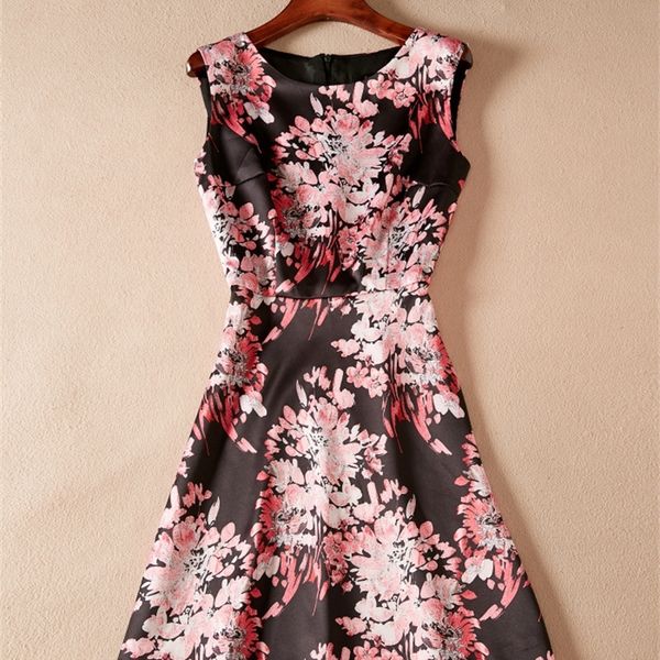 casual dresses summer style elegant women's sleeveless round neck printed large swing skirt fashion dress ivzc, Black;gray
casual dresses summer style elegant women's sleeveless round neck printed large swing skirt fashion dress ivzc, Black;gray