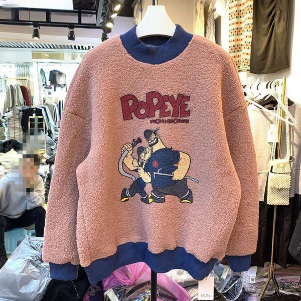 woman fleece pullover sweatshirt cartoon print o-neck loose female winter warm fake two-piece splice aa, Black
woman fleece pullover sweatshirt cartoon print o-neck loose female winter warm fake two-piece splice aa, Black