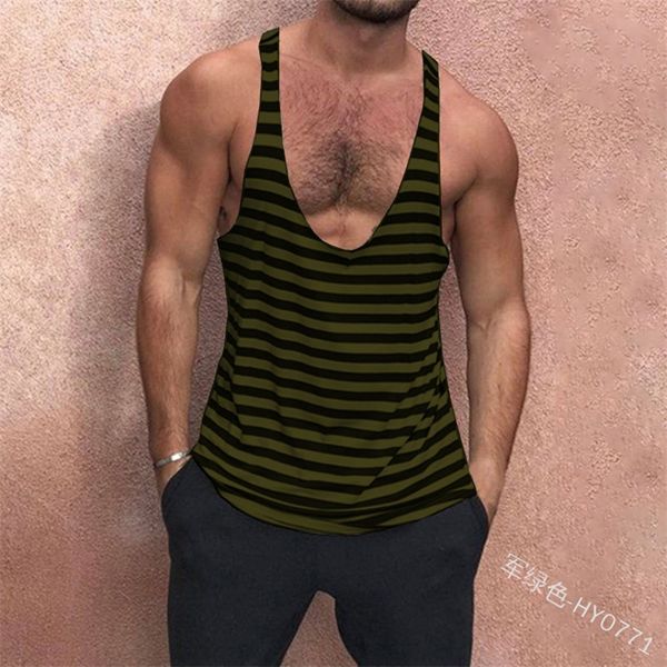 trendy men' casual stripe sleeveless shirt muscle fitness sport gym outdoors vest 220425, White;black
trendy men' casual stripe sleeveless shirt muscle fitness sport gym outdoors vest 220425, White;black