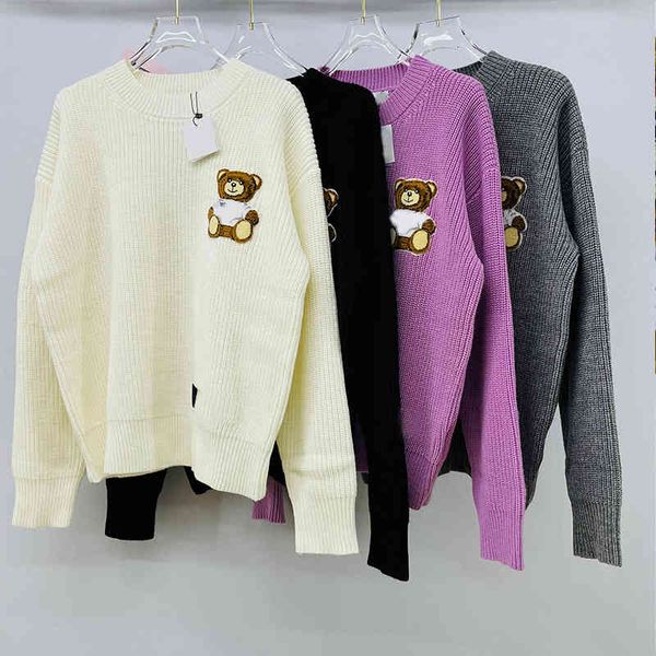 women's knits & tees little bear letter embroidery round neck tricolor pullover wool solid color sweater 22 autumn and winter female, White
women's knits & tees little bear letter embroidery round neck tricolor pullover wool solid color sweater 22 autumn and winter female, White