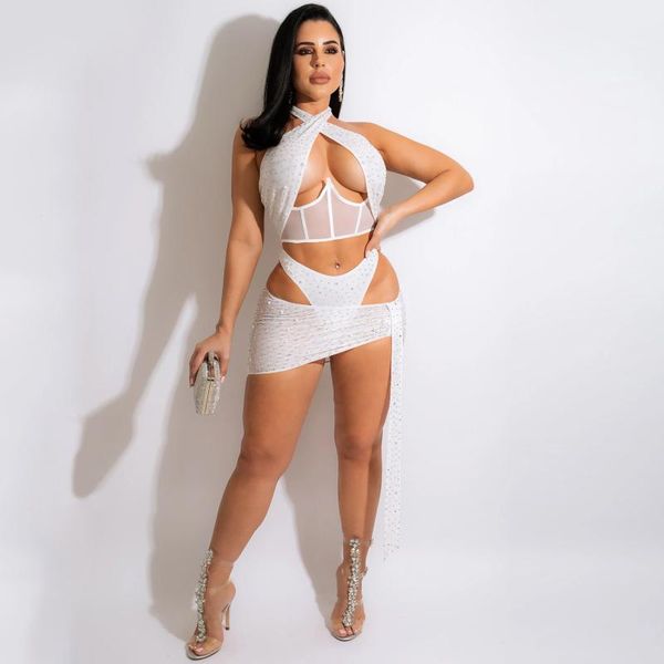 two piece dress vavcy women 2022 summer suit diamond mesh vest + briefs skirt party wear set, White
two piece dress vavcy women 2022 summer suit diamond mesh vest + briefs skirt party wear set, White