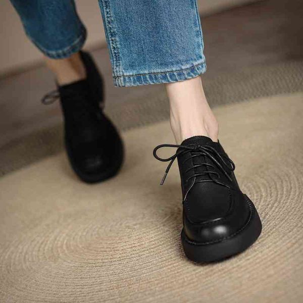 boots spring british style leather thick bottom brown small shoes women's heel flat round head color polishing lace x5za, Black
boots spring british style leather thick bottom brown small shoes women's heel flat round head color polishing lace x5za, Black