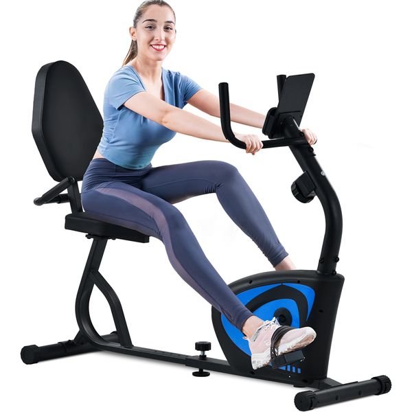 

new home recumbent fitness exercise bike 8 level adjustable magnetic resistance bicycle with digital monitor adjustable seat indoor bikes fo