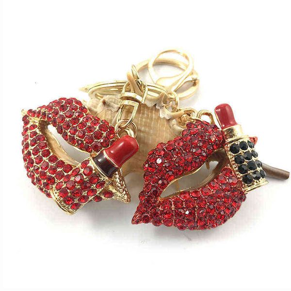 fashion gift creative exquisite lipstick lips key chain metal diamond women's backpack pendant small, Slivery;golden
fashion gift creative exquisite lipstick lips key chain metal diamond women's backpack pendant small, Slivery;golden