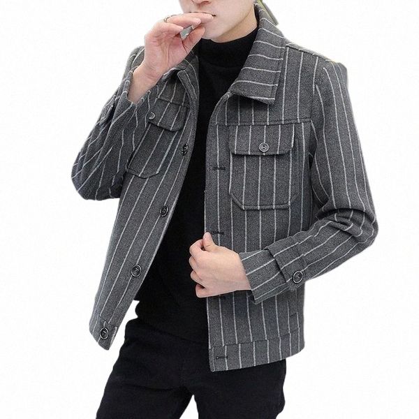 men's jackets autumn winter striped turn-down collar thicken warm jacket streetwear short outcoat clothes 406c#, Black;brown
men's jackets autumn winter striped turn-down collar thicken warm jacket streetwear short outcoat clothes 406c#, Black;brown