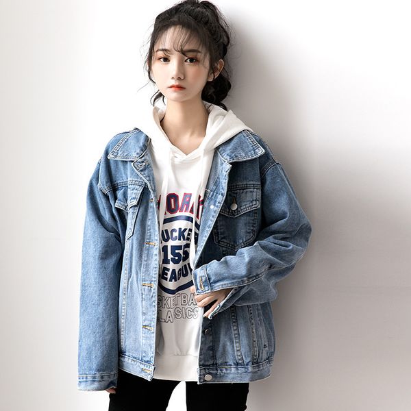 denim woman jacket winter oversize jean jacket long sleeve turndown collar female outerwear fall loose korean fashion l220815, Black;brown
denim woman jacket winter oversize jean jacket long sleeve turndown collar female outerwear fall loose korean fashion l220815, Black;brown