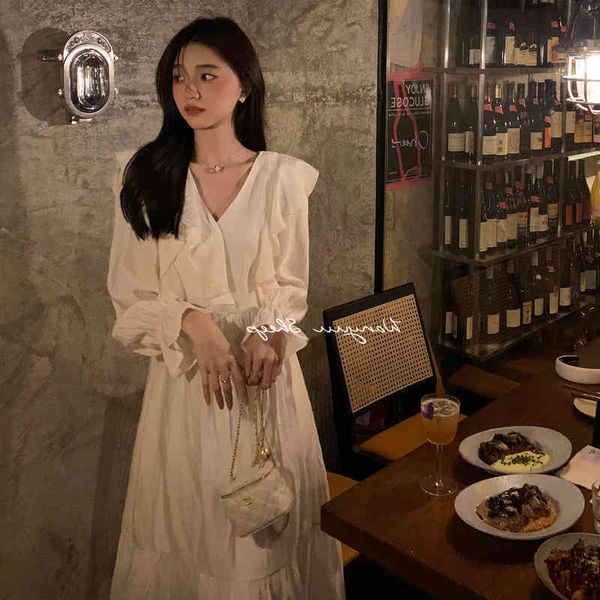 casual dresses jingtian2022 spring pink gentle wind dress long sleeve ruffle white fairy skirt princess long tbsd, Black;gray
casual dresses jingtian2022 spring pink gentle wind dress long sleeve ruffle white fairy skirt princess long tbsd, Black;gray