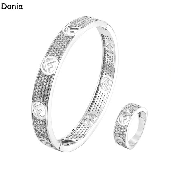 donia jewelry luxury bangle european and american fashion letters titanium micro-inlaid zircon bracelet ring set ladies designer gift, Black
donia jewelry luxury bangle european and american fashion letters titanium micro-inlaid zircon bracelet ring set ladies designer gift, Black