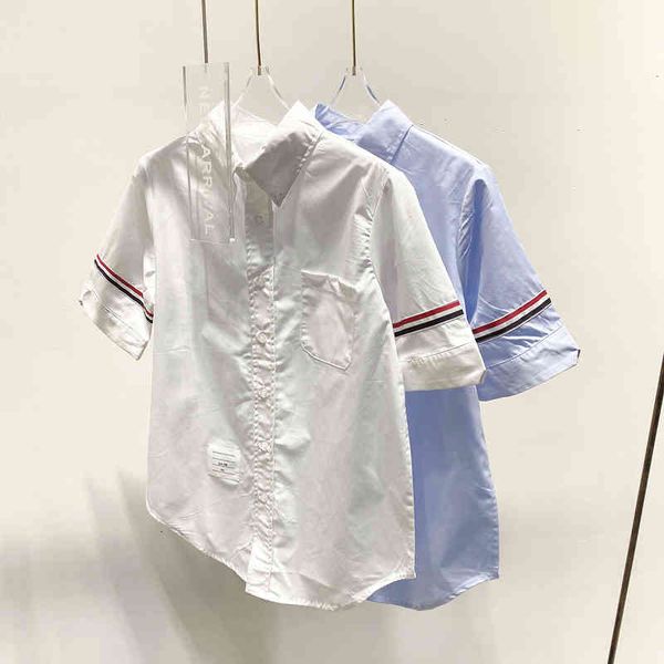 women's blouses shirts summer tb shirt women's fashionable lapel commuting short sleeve single breasted pocket color bar coat ablr, White
women's blouses shirts summer tb shirt women's fashionable lapel commuting short sleeve single breasted pocket color bar coat ablr, White