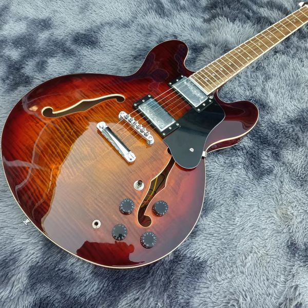 in stock 6 string electric guitar semi hollow body double flame maple delivery can customize
in stock 6 string electric guitar semi hollow body double flame maple delivery can customize